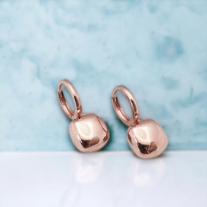 Square Lily Rosegold earring 18k-Diamond Jewelry