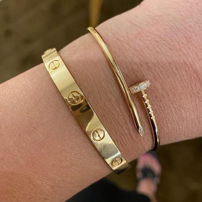 Nail bracelet juste mini diamond 18k bangle crt-Diamond Jewelry