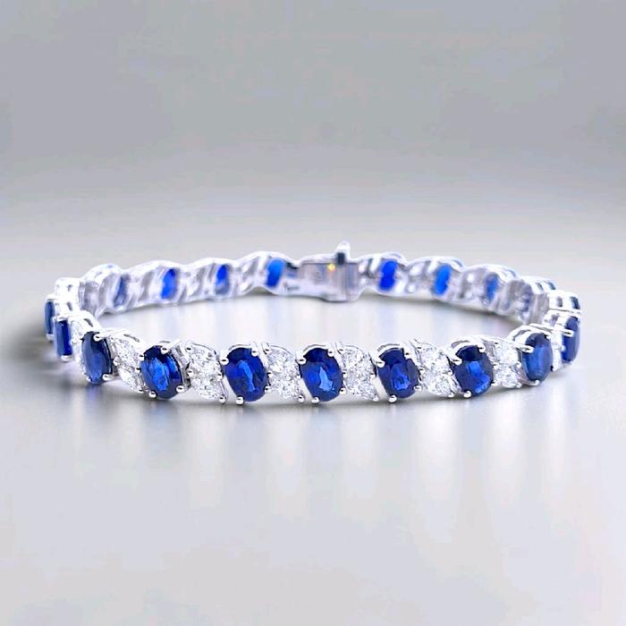 Blue Sapphire Diamond Bracelet 18K / Gelang Berlian Blue Sapphire 18K / Diamond Jewelry / 8GB11500PGK