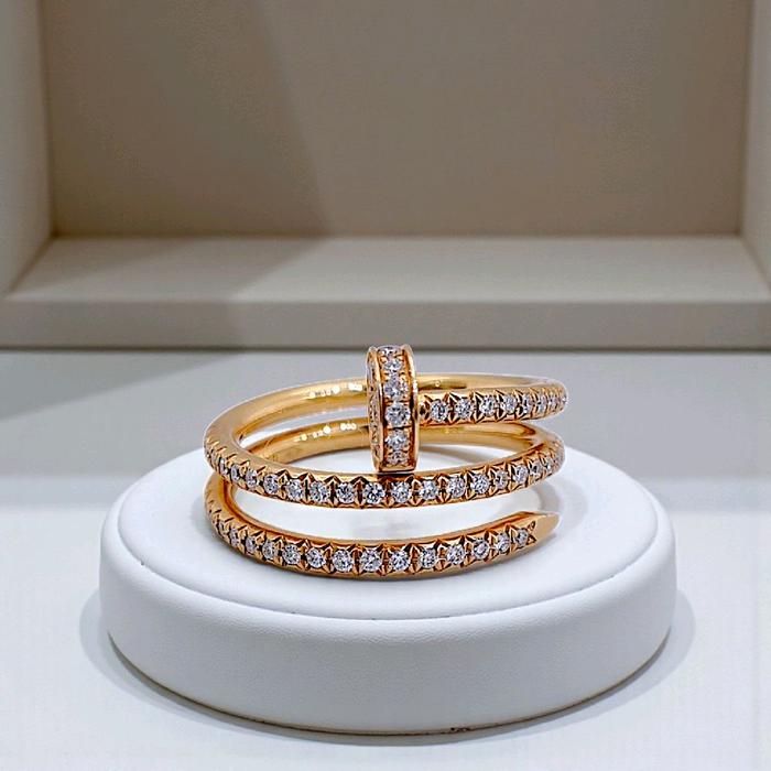 Nail Double Diamond Ring 18K / Cincin Berlian Paku Double 18K / Diamond Jewelry 19CBD1560RB-HT