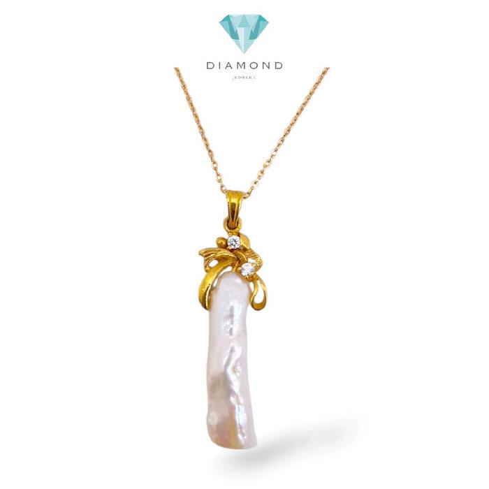 Gold Biwa Pearl Pendant 23K / Liontin Emas Mutiara Biwa 23K / Diamond Jewelry / 208LMSWP5