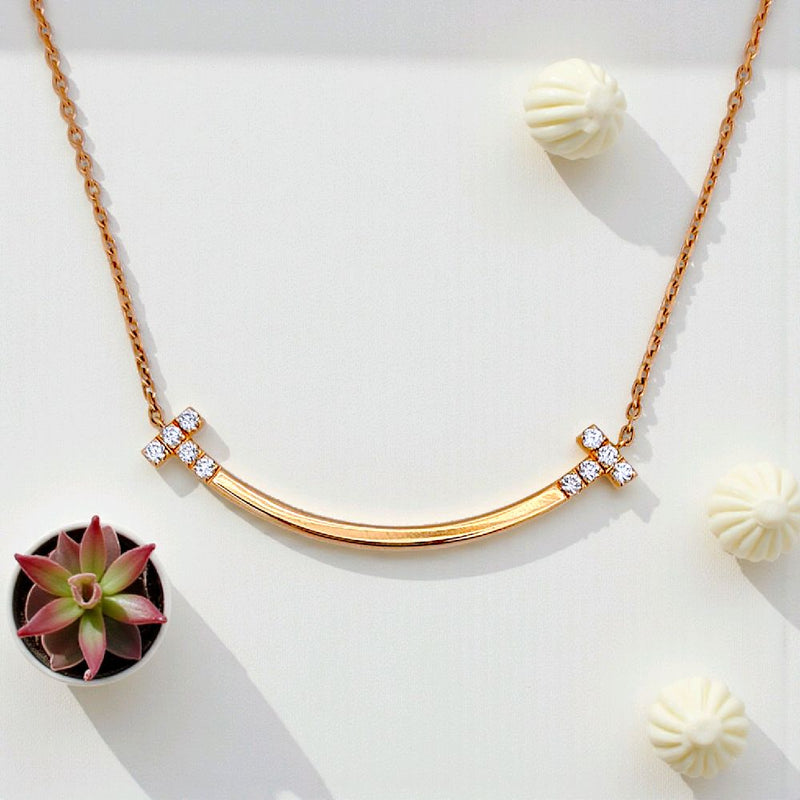 Smile Diamond Necklace 18K / Kalung Berlian Senyum 18K / Diamond Jewelry 132KBD66000AB -HT