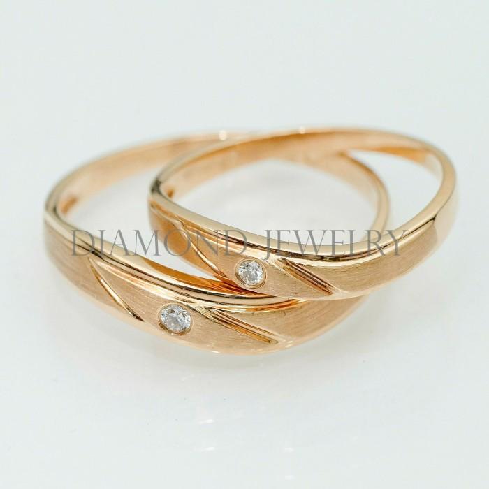 Cincin Kawin Rose Gold 1 Mata 18K/Wedding Ring 18K-Diamond Jewelry 39CBNKH3914WPLS/40CBNKH2850WPLS-HT