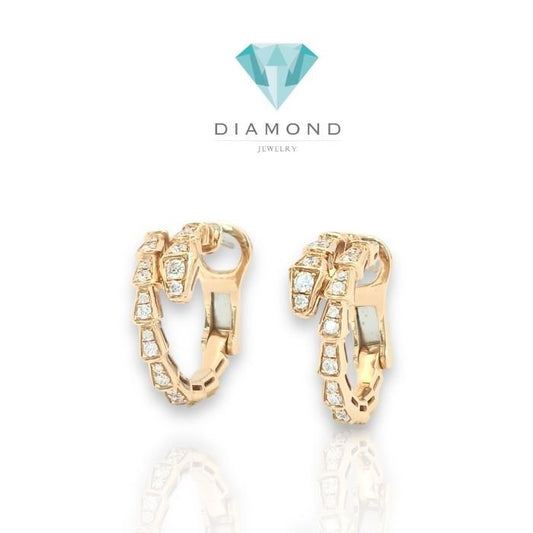 Ulo diamond earring 18k gold viper- Diamond Jewelry
