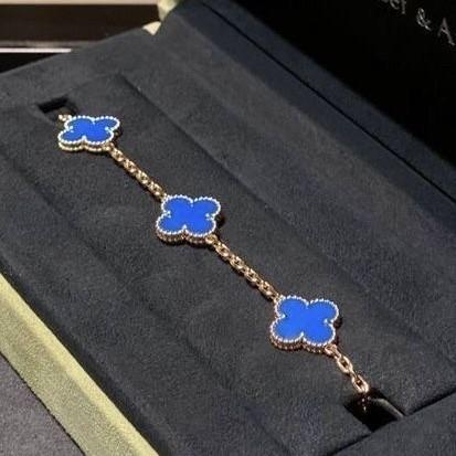 Lapis lazuli clover vintage bracelet vc-Diamond Jewelry