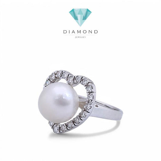 Love Diamond Pearl Ring 18K / Diamond Jewelry