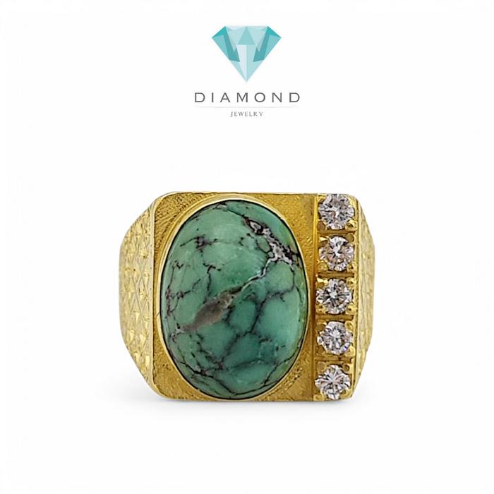 Turquoise Diamond Ring 18K / Diamond Jewelry