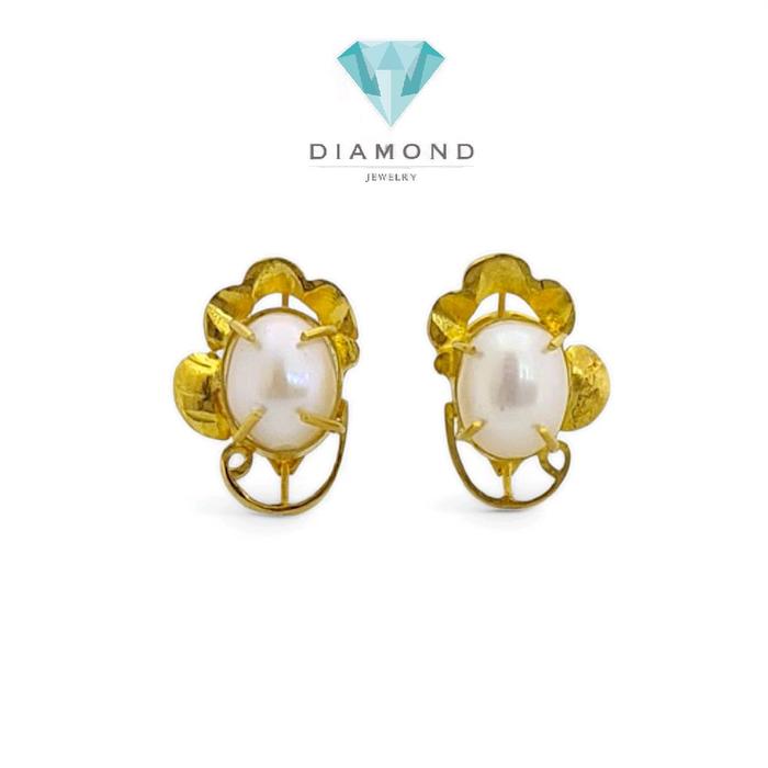 Anting Mas Mutiara 23K-Diamond Jewelry-319AMSWP3