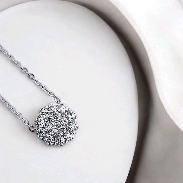 Flower Necklace / Diamond Jewelry 415KMS235LS