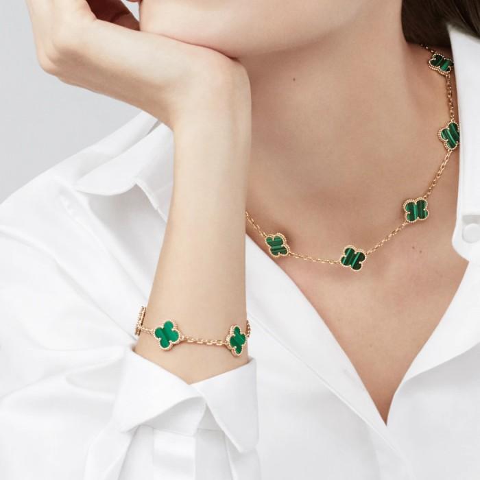 Vancleef alhambra green necklace Malechite Diamond jewelry