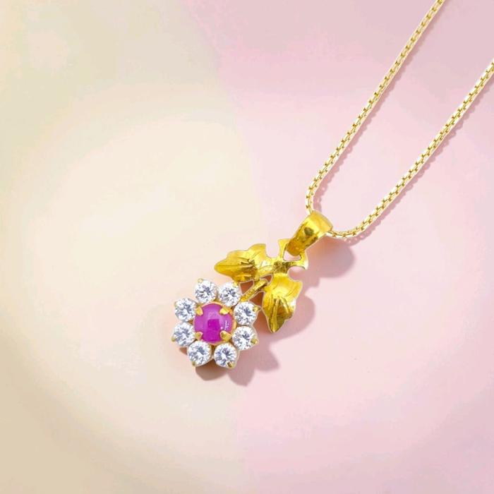Flower Gold Pendants 23K / Liontin Emas Bunga 23K / Diamond Jewelry / 194LMSWP2