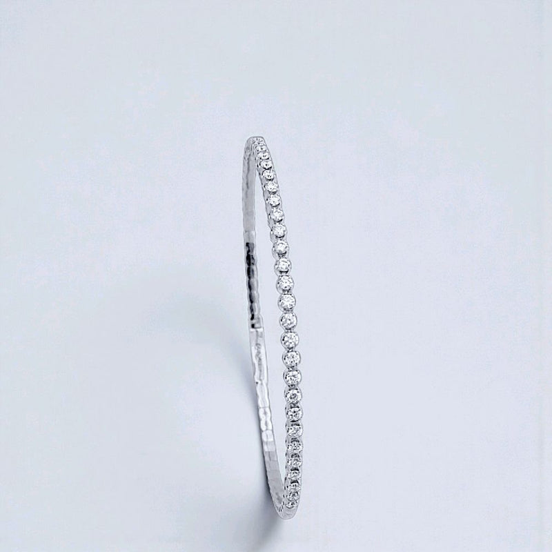 Tennis Listring White Gold And Diamond Bangle 18K / Gelang Berlian Tennis Lurus 18K / Diamond Jewelry 144GB131000AB-HT