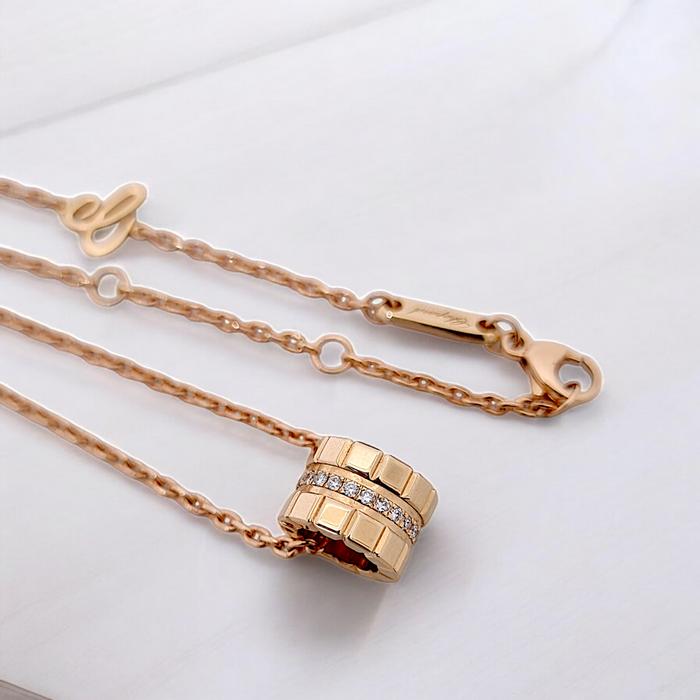 Ice Cube Diamond Chop Pendant Necklace 18K/Square Ice Cube Kalung Berlian / Diamond Jewelry-378KBD12000RY-HT