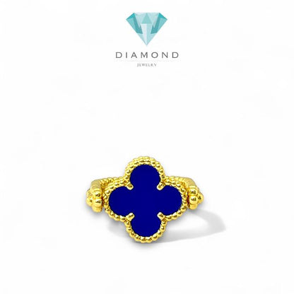 Vintage Reversible blue agate Ring 18K / Diamond Jewey