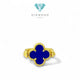 Vintage Reversible blue agate Ring 18K / Diamond Jewey