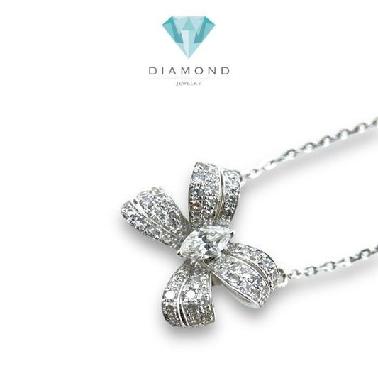 Ribbon Diamond Necklace/Kalung Berlian Pita 18K / Diamond Jewelry