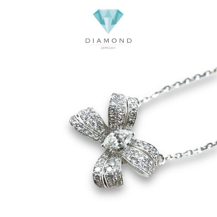 Ribbon Diamond Necklace/Kalung Berlian Pita 18K / Diamond Jewelry