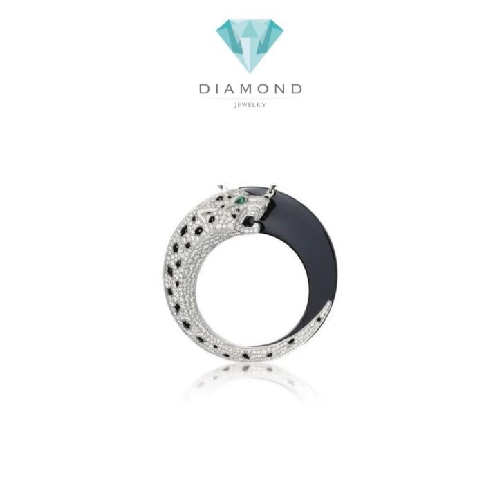 Panthere onyx pendant Diamond and onyx white hold 18 K Diamond Jewelry