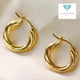 Vintage hoop 18k gold earring-Diamond Jewelry
