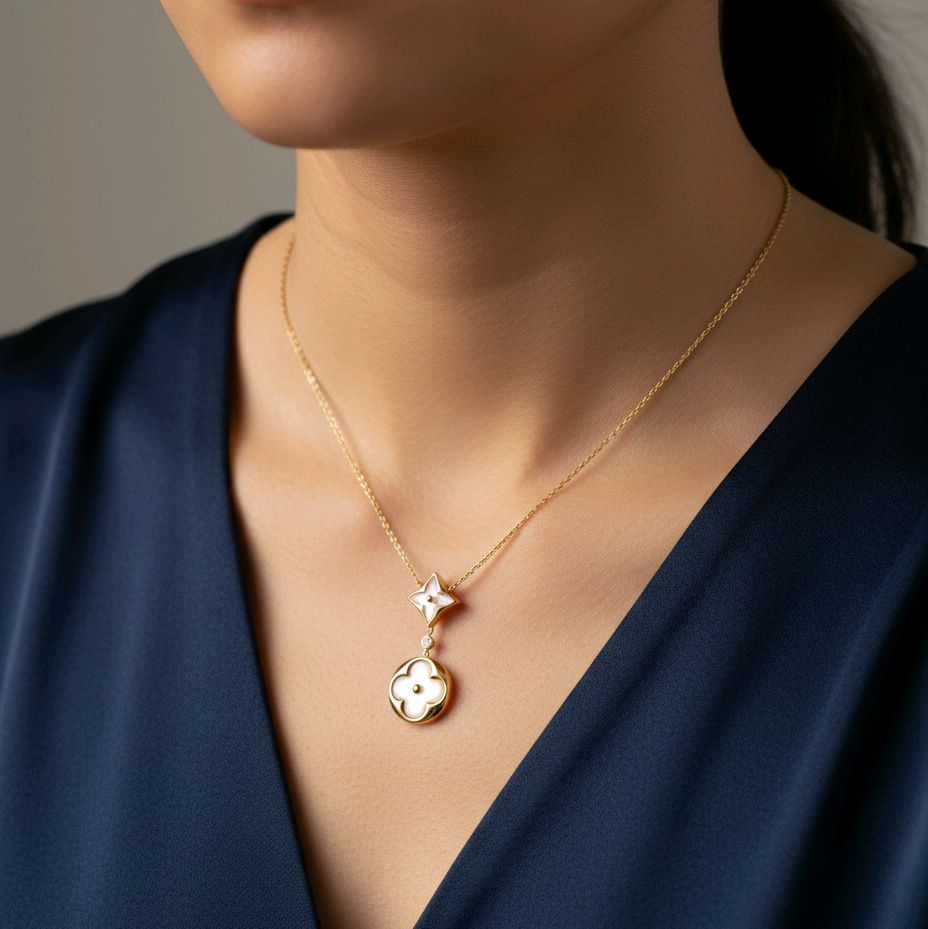 Rose Gold Diamond Necklace 18K / Kalung Emas Mawar Berlian 18K / Diamond Jewelry / 150KBD85000AB