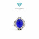 Oval Blue Stone Ring White Gold 18K-Diamond Jewelry