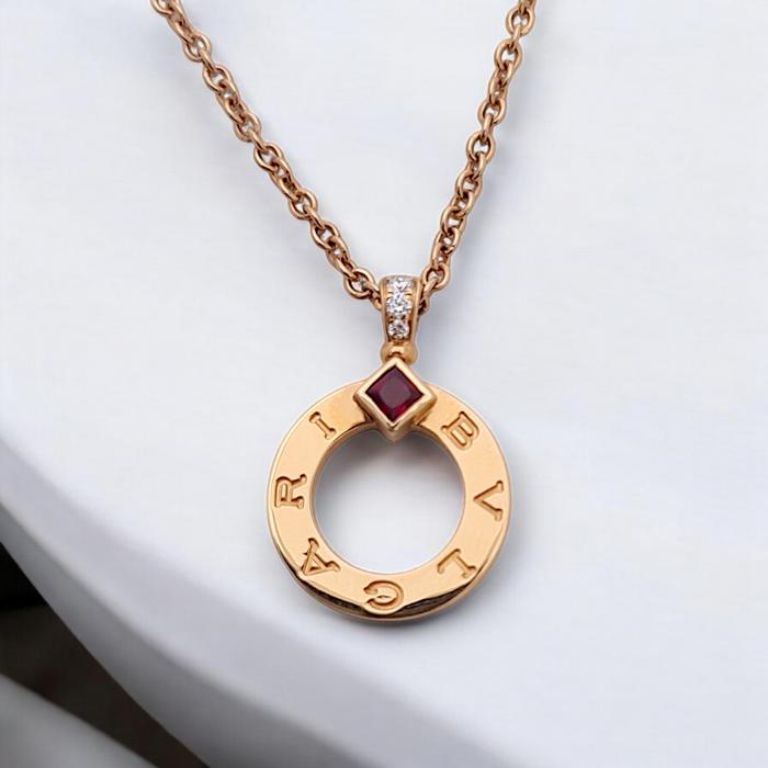 Diamond Necklace 18K / Diamond Jewelry-289KBD12000RY-HT
