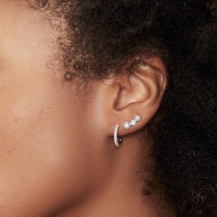 Diamond earring Anting Pave Berlian hoop klip white gold 18K Diamond Jewelry