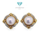 Vintage Pearl Diamond Earring 18K / Diamond Jewelry 44AMGT172WP-HT