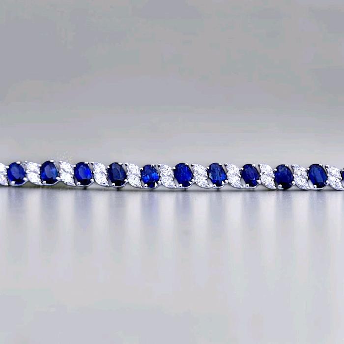 Blue Sapphire Diamond Bracelet 18K / Gelang Berlian Blue Sapphire 18K / Diamond Jewelry / 8GB11500PGK