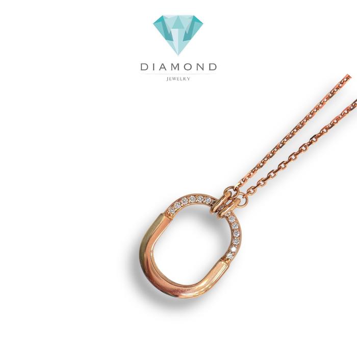Diamond Small Lock T necklace 18K / Diamond Jewelry/HT kalung berlian model lock emas 18k Emas Berlian Kalung Perhiasan-354KBDDM3465LS