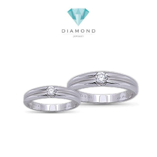 Wedding Ring Solitaire 18K / Cincin Nikah Solitaire 18K / Diamond Jewelry 61CBNKH394WPLS - 62CBNKH4997WPLS-HT