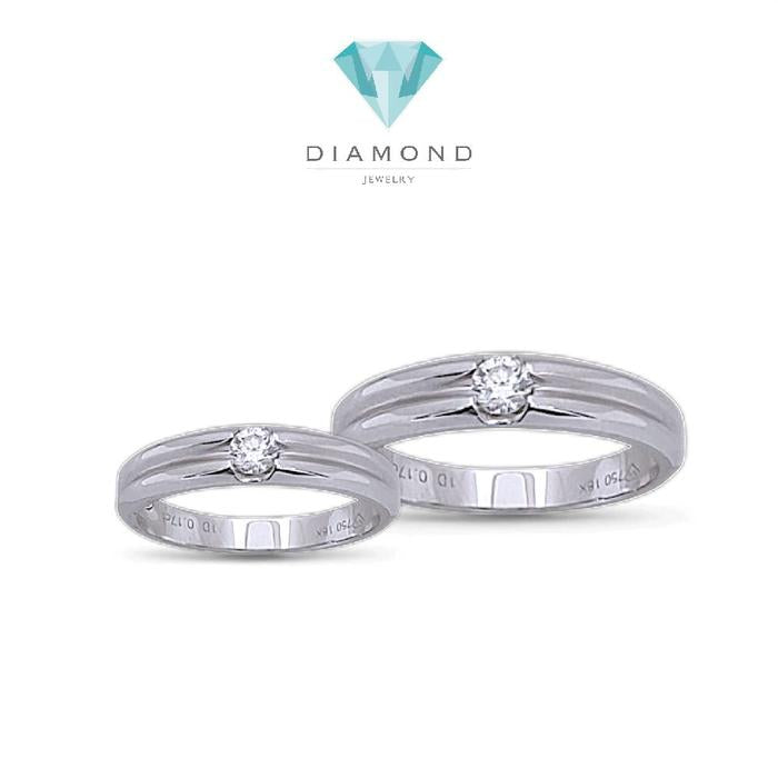 Wedding Ring Solitaire 18K / Cincin Nikah Solitaire 18K / Diamond Jewelry 61CBNKH394WPLS - 62CBNKH4997WPLS-HT