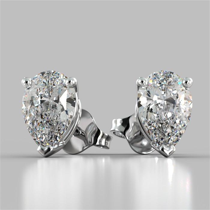Pearshape Lab Grown Diamond Earring 3CT  18K- Elsy Jewelry