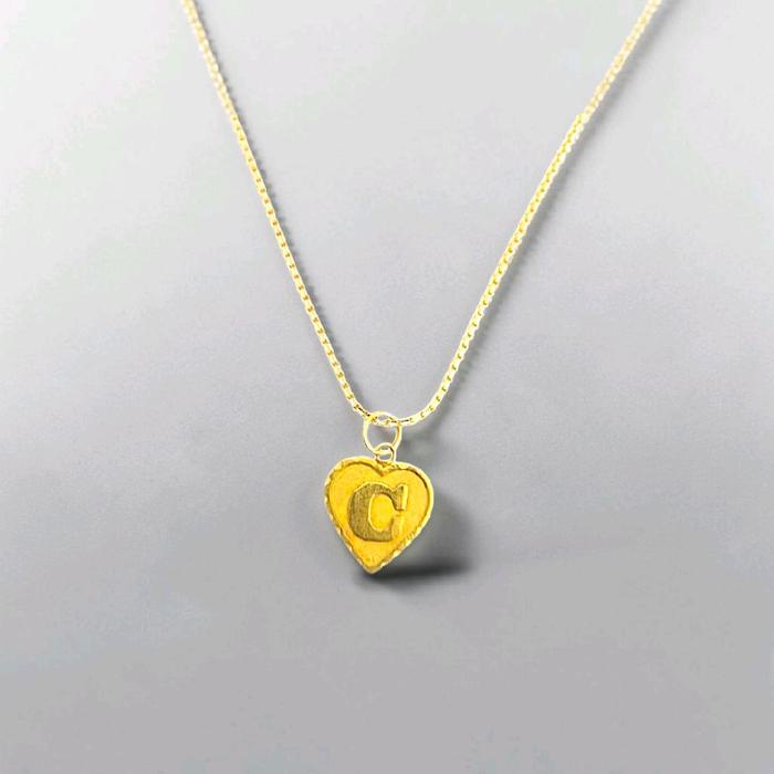Gold Love Letter C Pendants 23K / Liontin Love Emas Huruf C 23K / Diamond Jewelry / 244LMSWP1