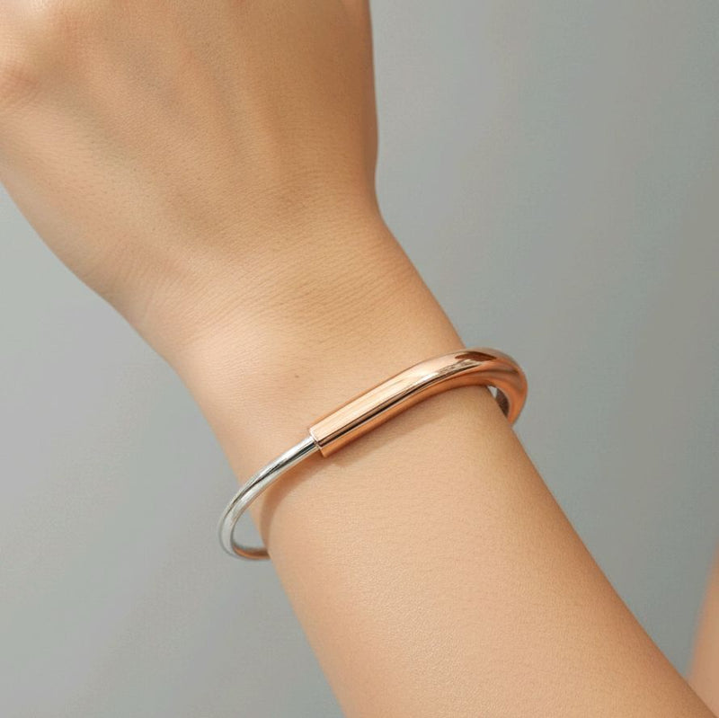 Lock Bangle Rose Gold 17K / Gelang Gembok Rose Gold 17K / Diamond Jewelry / 470GMS730LS