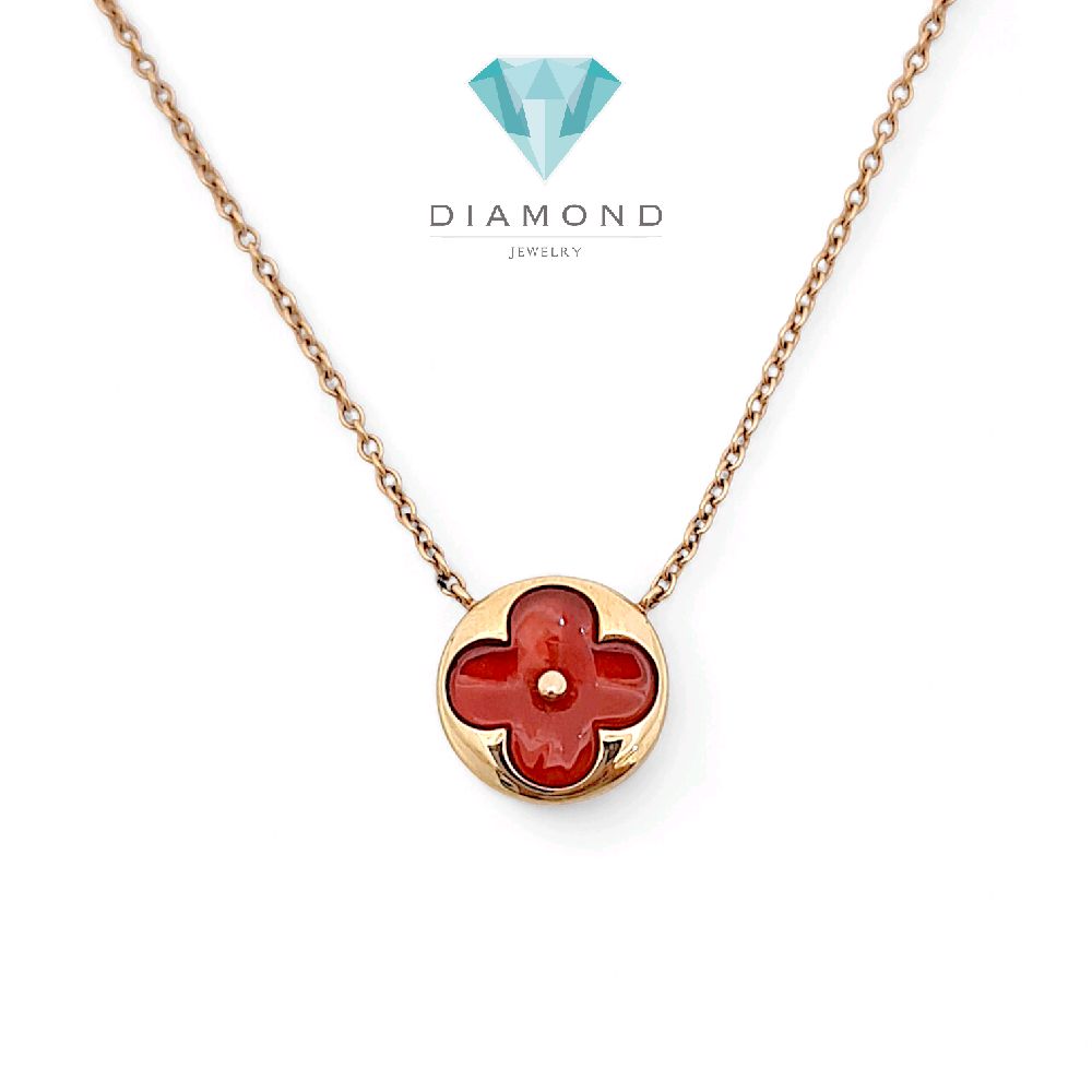 Blossom Charnelian Necklace 18K / Kalung Charnelian Blossom 18K / Diamond Jewelry 421KBD367RY - HT
