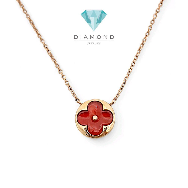 Blossom Charnelian Necklace 18K / Kalung Charnelian Blossom 18K / Diamond Jewelry 421KBD367RY - HT