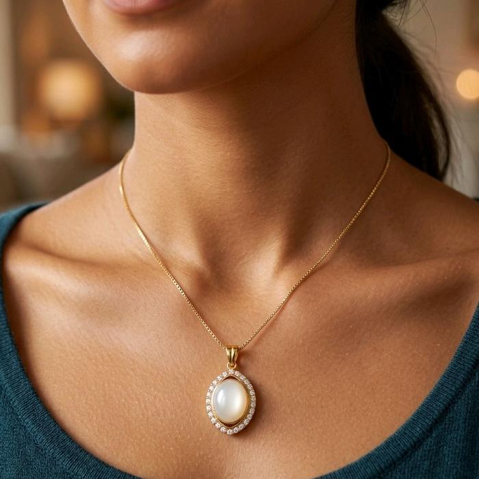 Oval Pearl skin Pendants 23K / Liontin Mutiara Oval  mutiara kulit kristal 23K / Diamond Jewelry / 205LMSWP8