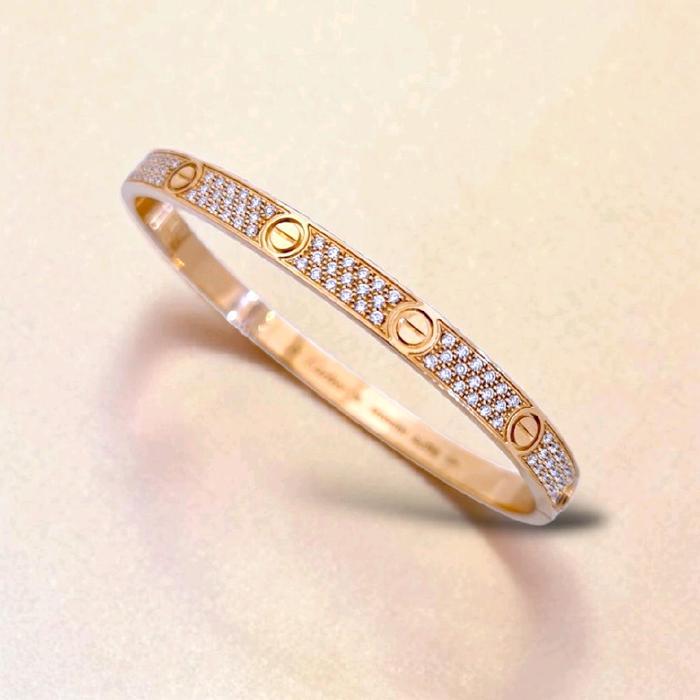 Diamond Studded Love Bracelet 18K / Diamond Jewelry / GBD361000AB