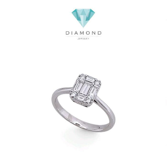 Baguette Diamond Ring 18K / Cincin Berlian Baguette 18K / Diamond Jewelry 95CBD83800AB-HT