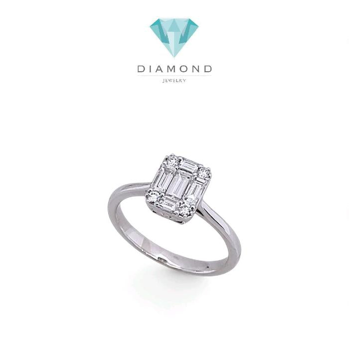 Baguette Diamond Ring 18K / Cincin Berlian Baguette 18K / Diamond Jewelry 95CBD83800AB-HT