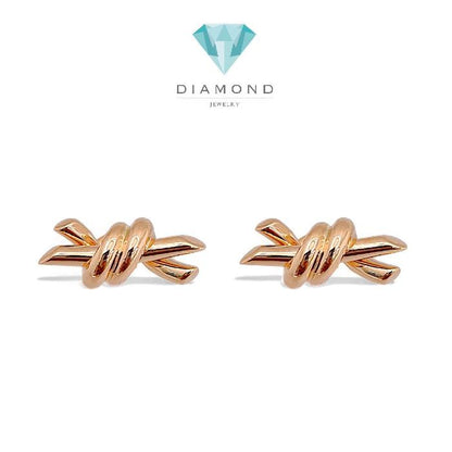 Knot Gold Earring 18K / Anting Knot 18K / Diamond Jewelry 394ABD414RY-HT
