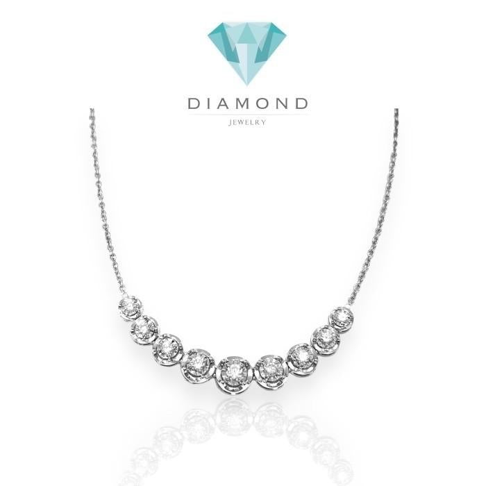 Diamond necklace ninth round 18k-Diamond Jewelry