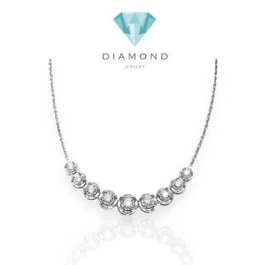 Diamond necklace ninth round 18k-Diamond Jewelry