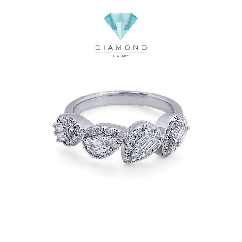 Tear Drop Diamond Ring 18K / Cincin Berlian Tear Drop 18K / Diamond Jewelry 374CB7700KVLS - HT