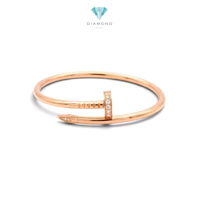 Nail Bangle Rose Gold 17K / Gelang Paku Rose Gold 17K / Diamond Jewelry / 502GMS904LS