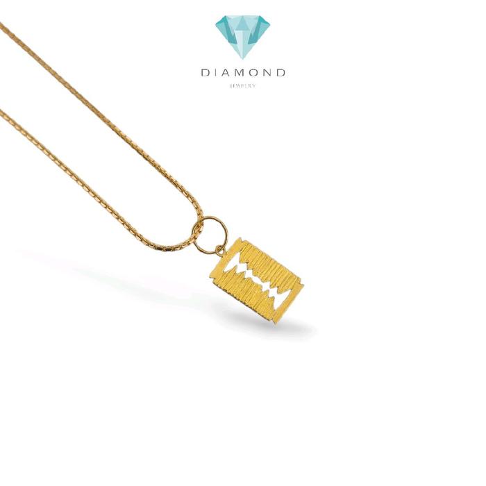 Yellow Gold Razor Pendant 23K / Liontin Emas Silet 23K / Diamond Jewelry /  289LMSWP1