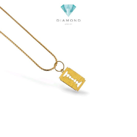 Yellow Gold Razor Pendant 23K / Liontin Emas Silet 23K / Diamond Jewelry /  289LMSWP1