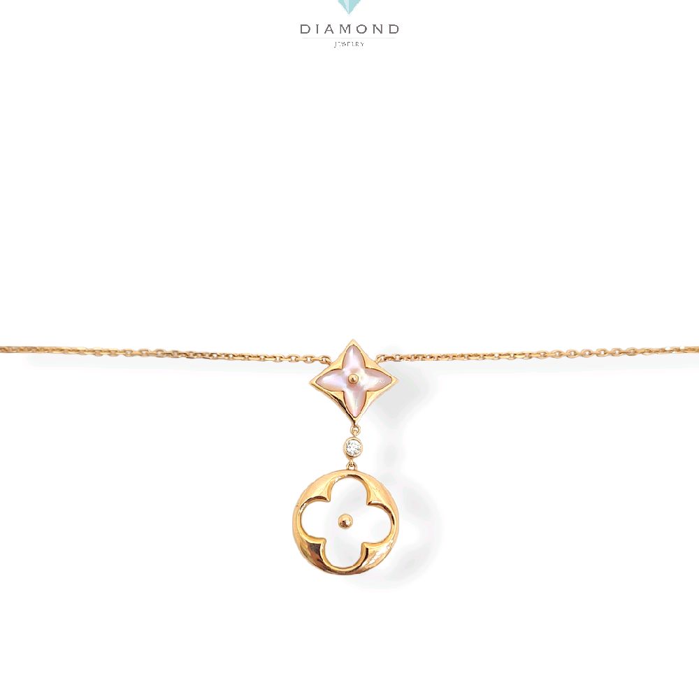 Rose Gold Diamond Necklace 18K / Kalung Emas Mawar Berlian 18K / Diamond Jewelry / 150KBD85000AB