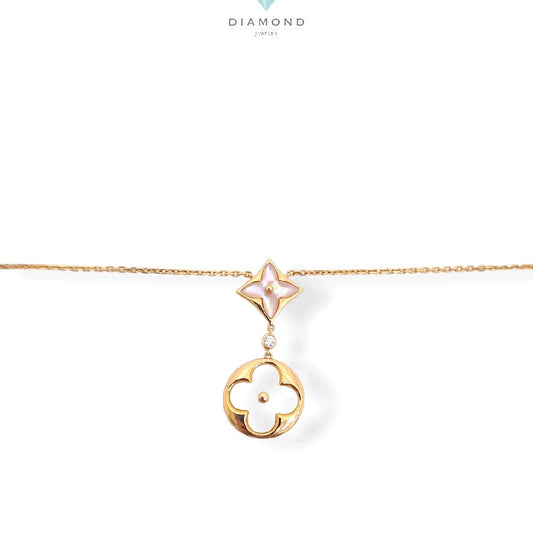 Rose Gold Diamond Necklace 18K / Kalung Emas Mawar Berlian 18K / Diamond Jewelry / 150KBD85000AB